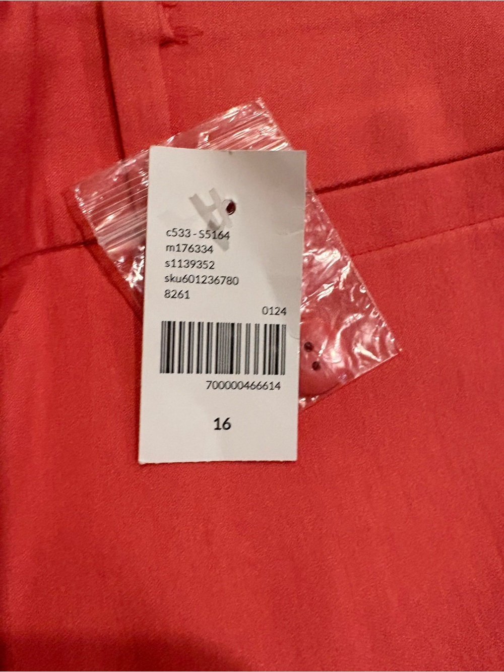Lane Bryant Women’s Salmon/Coral Slim Capri Pants, Mid-Rise Flat Front Pockets 1 - Picture 5 of 7